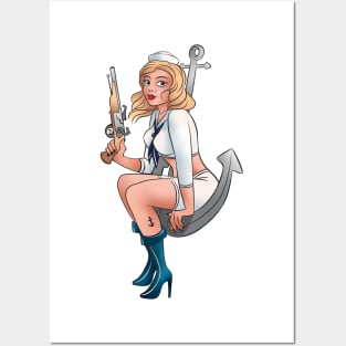 Sailor Girl pin up Posters and Art